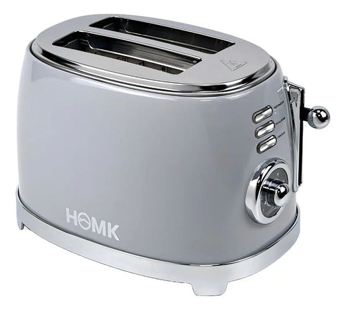 Tostadora Eléctrica Homk Gris 3 Funciones 6 Niveles 2 Panes