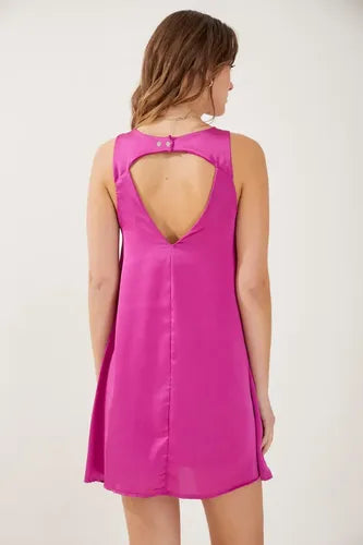 Vestido Corto Para Mujer Seda Sin Mangas Fedra Rimmel
