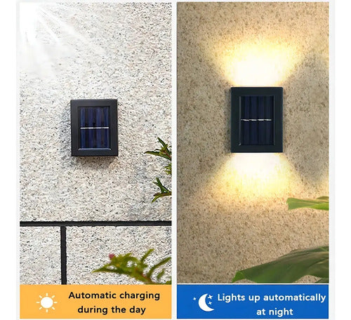 Aplique Led Solar 2p Frío Negro