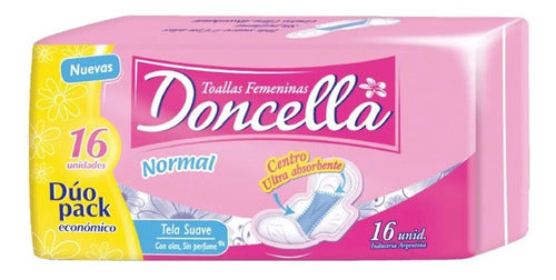 Toallas Doncella Grande X 16 Sin Perfume Desodorante Rosa