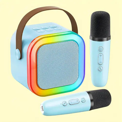 Parlante Karaoke Mti Rgb K12 Portátil 10w Inalámbrico Celeste