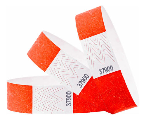 Pulseras Tyvek Open Ticket 100u Rojo