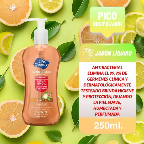 Life Quality Jabón Líquido Antibacterial Citrus 250ml
