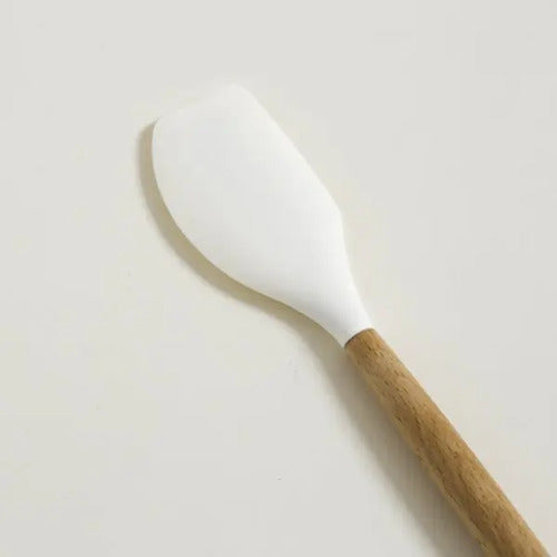 Espátula De Silicona Para Repostería Con Mango De Madera - Trendy Corner Cream Espatula Redonda