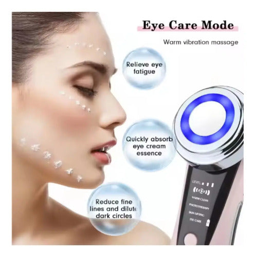 Masajeador Facial Ultrasónico Fototerapia Rejuvenecedor Usb Color Blanco/rosa