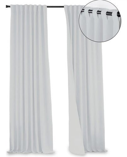 Juego De Cortinas Blackout Textil | Presillas A La Vista