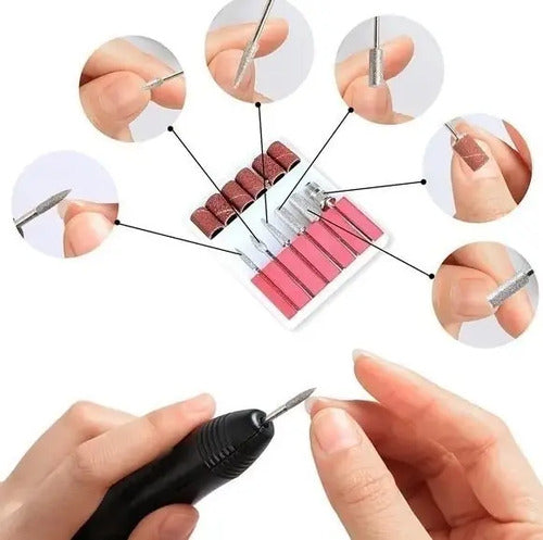 Set Torno Uñas Manicuria Profesional Esculpidas Gel Uv Manos