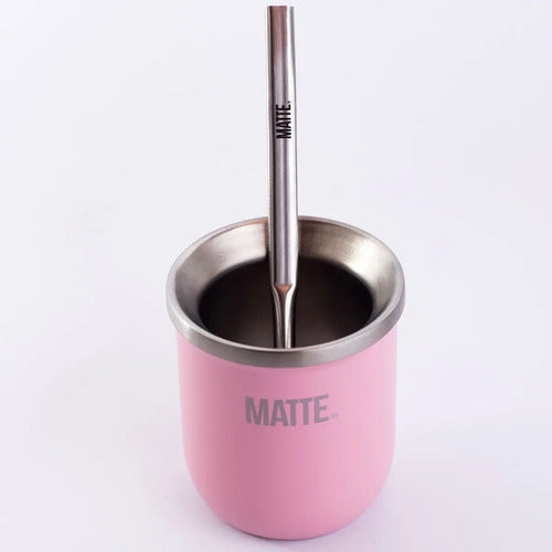Mate Steel Matte Rosa Liso