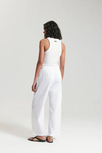 Pantalon Acerola Blanco De Mujer Maria Cher Algodón Blanco