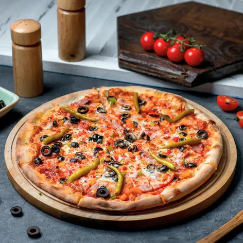 Tabla Pizza Trendy Redonda Madera Marrón 1u Claro