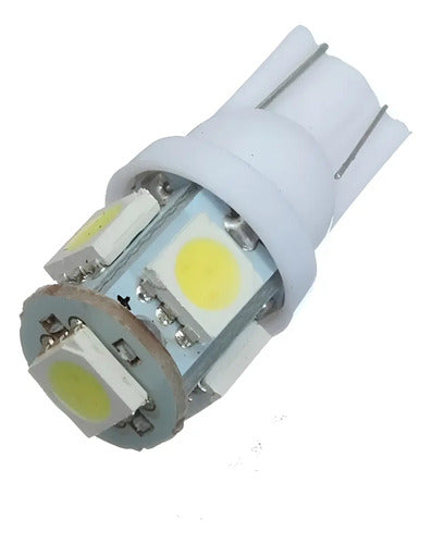 Lampara Led T10 (x2) Par W5w 5 Smd Luz De Posicion 6000k 12v