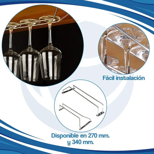 Porta Copas Recto Copero Cromado Soporte