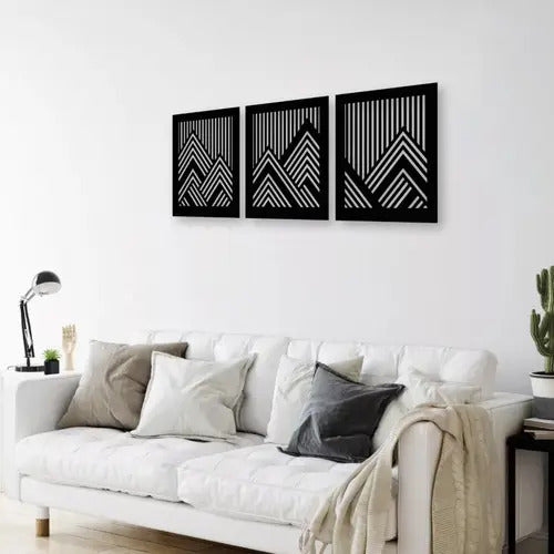 Cuadro Calado Decorativo Madera Mdf Alpes Montañas Moderno