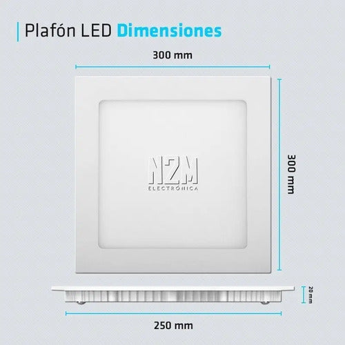 Plafon Led N2m 24w Cuadrado Blanco 30x25