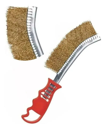 Cepillo Matêzz Acero Curvo Alambre Bronceado 23 Cm Cerdas 4 Cm Detailing