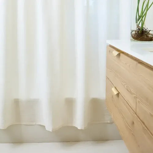 Cortina de Baño Tela Gasa Tusor 100% Algodón Gris Liso · 15902 · foto 04
