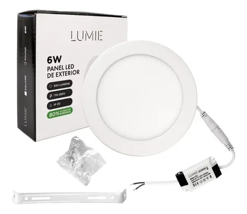 Plafon Led 6w Techo Aplicar Lampara Redondo Lumie Blanco