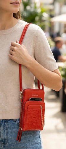 Mini Bandolera Phone Bag de Eco Cuero 100% PU Rojo · 8590 · foto 02