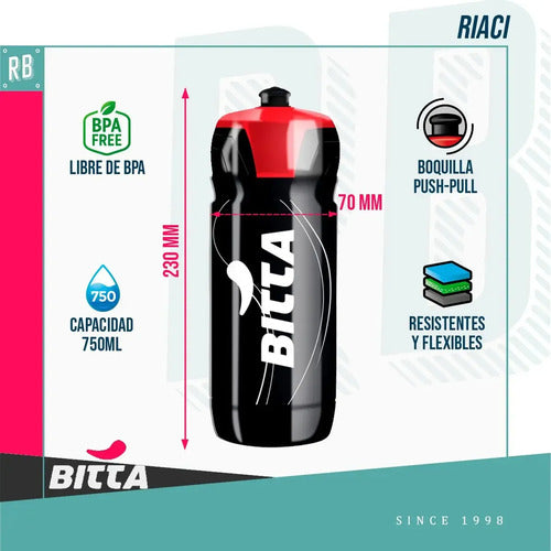 Caramañola Bitta Riaci 750 Ml para Bicicleta Negro y Gris · 16770 · foto 05