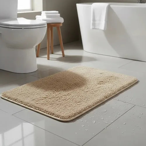 Alfombra Baño Antideslizante Rectangular Moderna Suave Lisa
