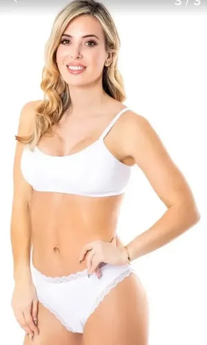 Corpiño Cocot Top Basico Algodon Y Lycra Art 5667 Blanco Liso 85