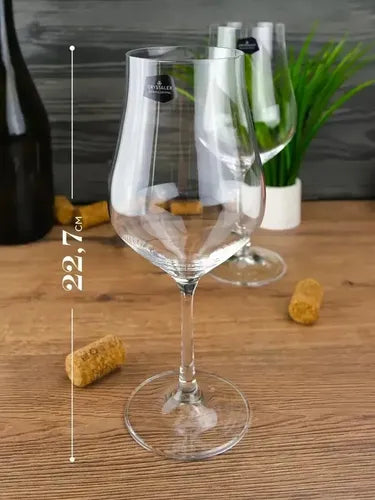 Copas Vino Cristal De Bohemia Copón Tulipa 450ml Set X 6 Cristalino