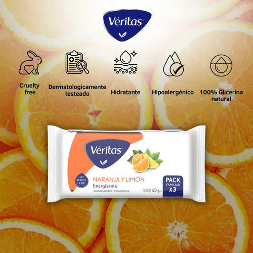 Jabón De Glicerina Veritas Naranja Limón 3x120g Barra Cuerpo · 17758 · foto 03