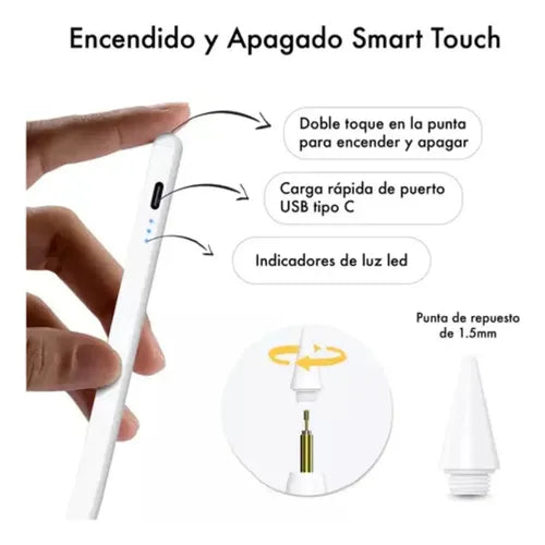 Lápiz Óptico Activo Punta POM para Tablet y Celular Blanco · 6482 · foto 02