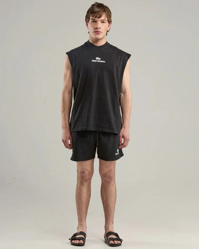 Short Hombre Logo Estampado Ss25 King Of The Kongo - Black