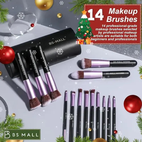 Juego de 14 Pinceles de Maquillaje Veganos Púrpura con Estuche · 17538 · foto 05