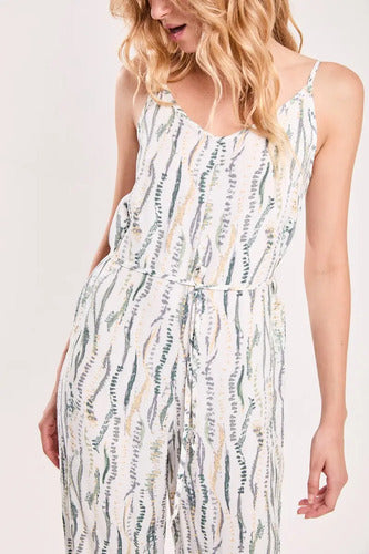 Mono Midi Musculosa De Poplin Rayon Natural Koxis Mujer