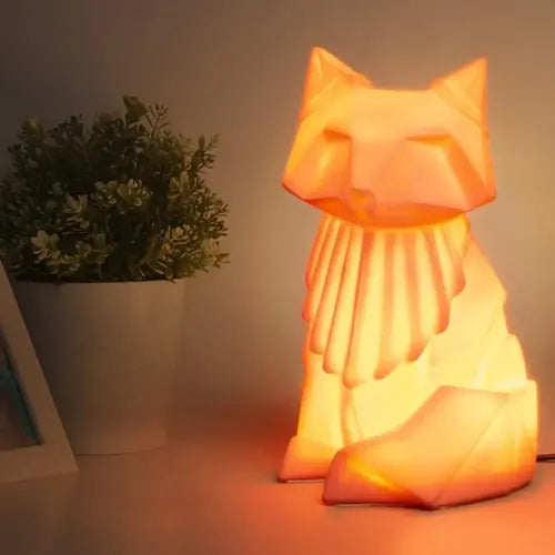Lámpara Velador Infantil Luminodek Origami Zorro Usb Naranja Naranja