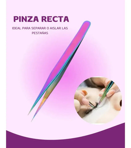 Pinzas para Extensiones de Pestañas a Pelo RelexTech Set x3 Tornasol · 17463 · foto 04