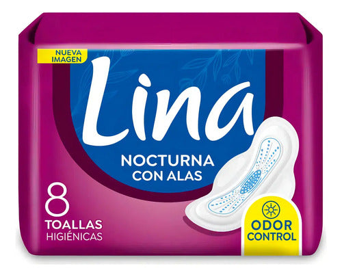 Lina Toallitas Femeninas Nocturna Con Alas · 17358 · foto 01