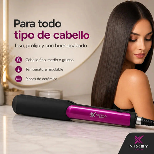 Plancha de Pelo Exxtra Tech NHS-870 de Cerámica Violeta · 17109 · foto 05