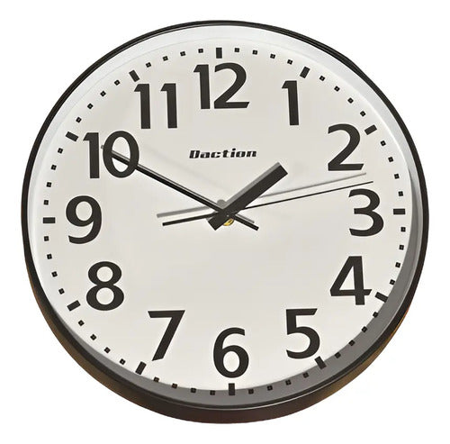 Reloj Grande De Pared Daction Negro Numeros Grandes D 30 Cm