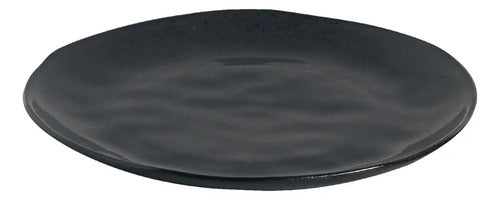 Platos Playos Cerámica Gres Negro Volcánico Pack 6 Porto