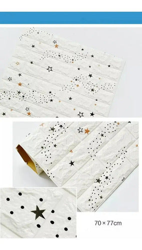 Pared Decorativa 3d Out Ladrillo X10u Blanco Con Estrellas