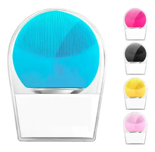 Masajeador Facial Eléctrico Genérico Azul Silicona 8 Vel.