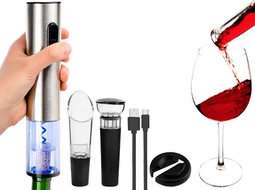 Kit Sacacorchos Automatico Electrico Abridor De Vino Liberca