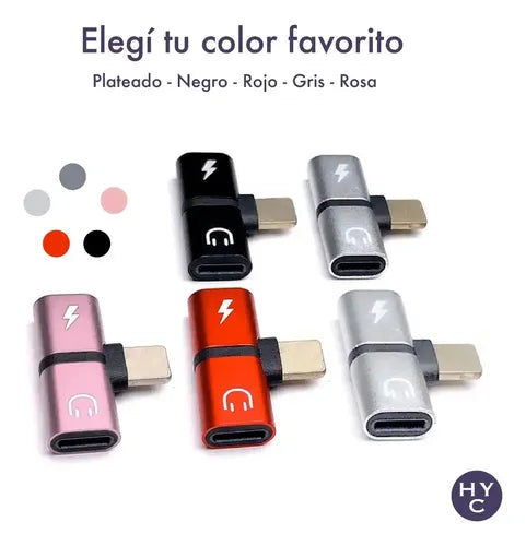Adaptador 2 En 1 Splitter Carga Audio Para iPad iPhone Premi