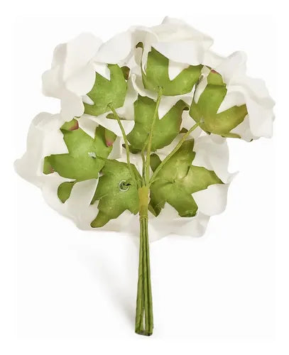 Rosas Artificiales Ramo Elena Vintage Blanco 7 Flores Blanca