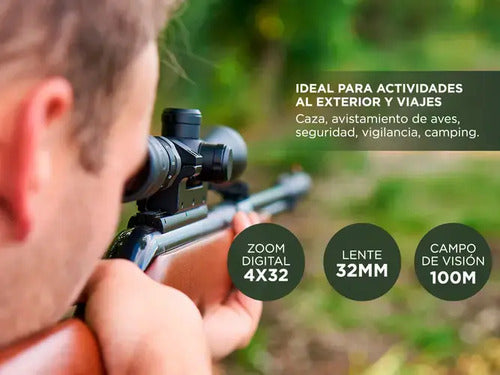 Mira Telescopica Wildstec Zoom Digital 4x32 Impermeable