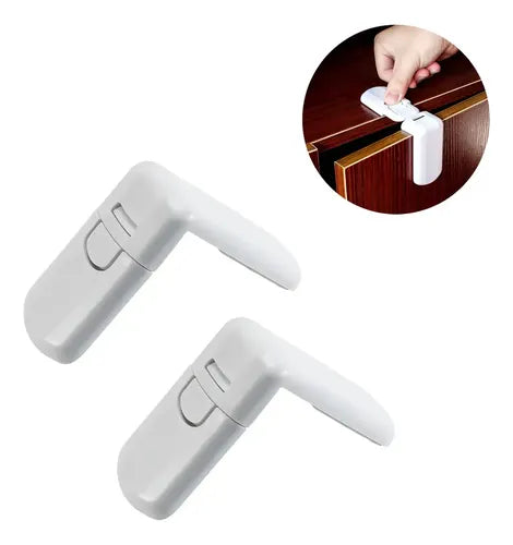 Traba de Seguridad para Puertas Cajones y Armarios Set X2 Blanco · 18160 · foto 01