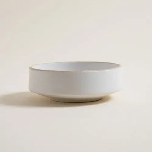 Bowl Compotera Tozeur Blanco Con Borde Natural 15cm Ceramica