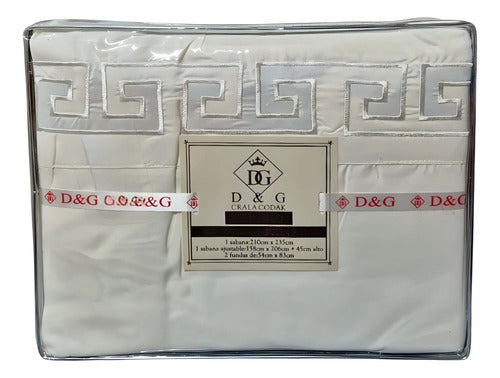Juego De Sábanas 2 Plazas Liso Dg Premium , Caja Abierta