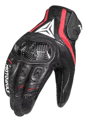 Guantes De Moto Motowolf Mdl0305 Para Montar Con Pantalla Tá Color Negro/rojo Talla L Negro/rojo L