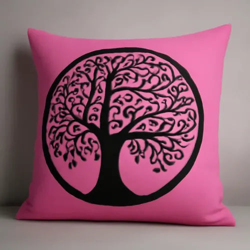 Almohadón 40x40 Cm Cuadrado Rosa Tropical