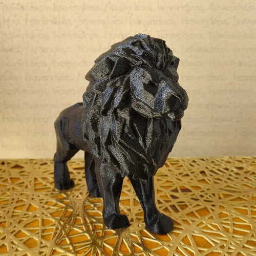 Estatua León Original Samago Escultura Decorativa 14cm Negro