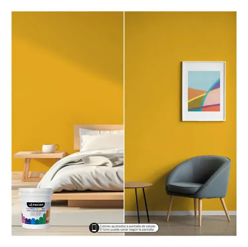Pintura Latex Tecza 4l Ocre Mate Ocre Mate